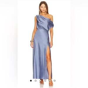 Astr Elegant Slate Blue Dress